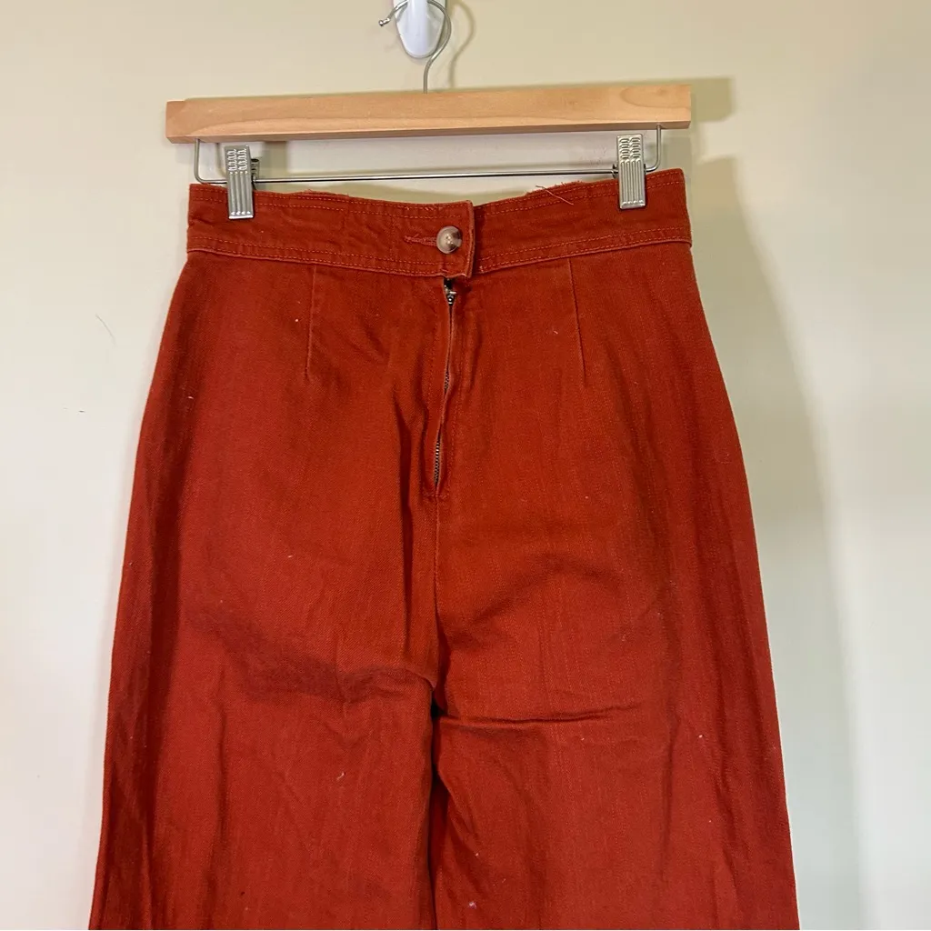 BDG urban outfitters wide leg front pocket‎ orange red pants size 2 - Image 3