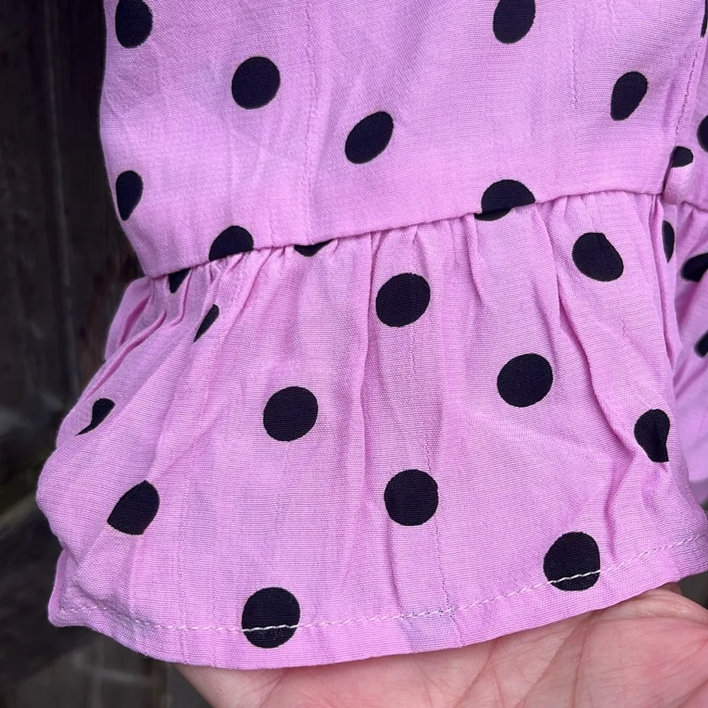 NWT Faithfull the Brand Mona Top Sylve Dot Print Lilac Black Size 6 - Image 8