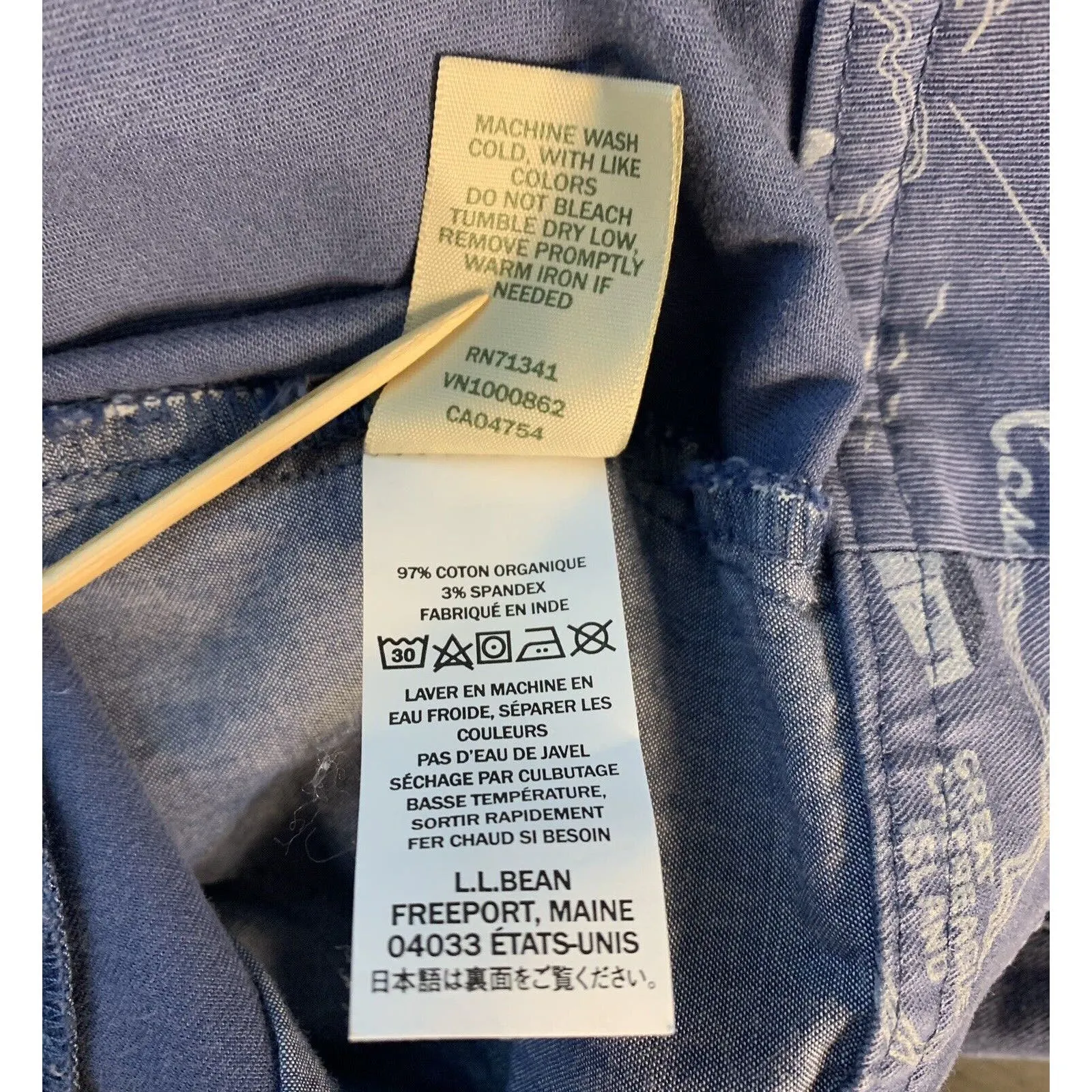 L.L. Bean Favorite Fit Shorts Womens‎ 12 Blue Nautical Maine New England Chino - Image 7