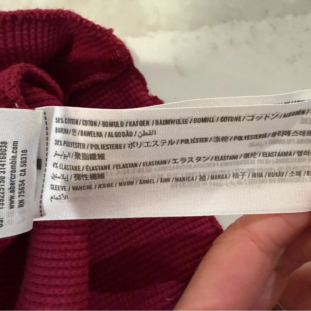 Y2K Abercrombie & Fitch NWT Waffle Knit Thermal LongSleeve Womens Med Bella Swan - Image 7