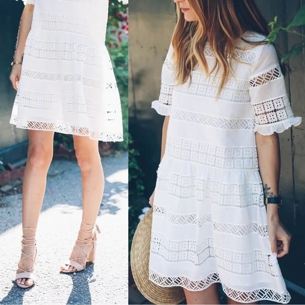 Anthropologie KAS Ethereal Dainty Doily Lace  Dress Small Ivory Coquette Ruffle - Image 5