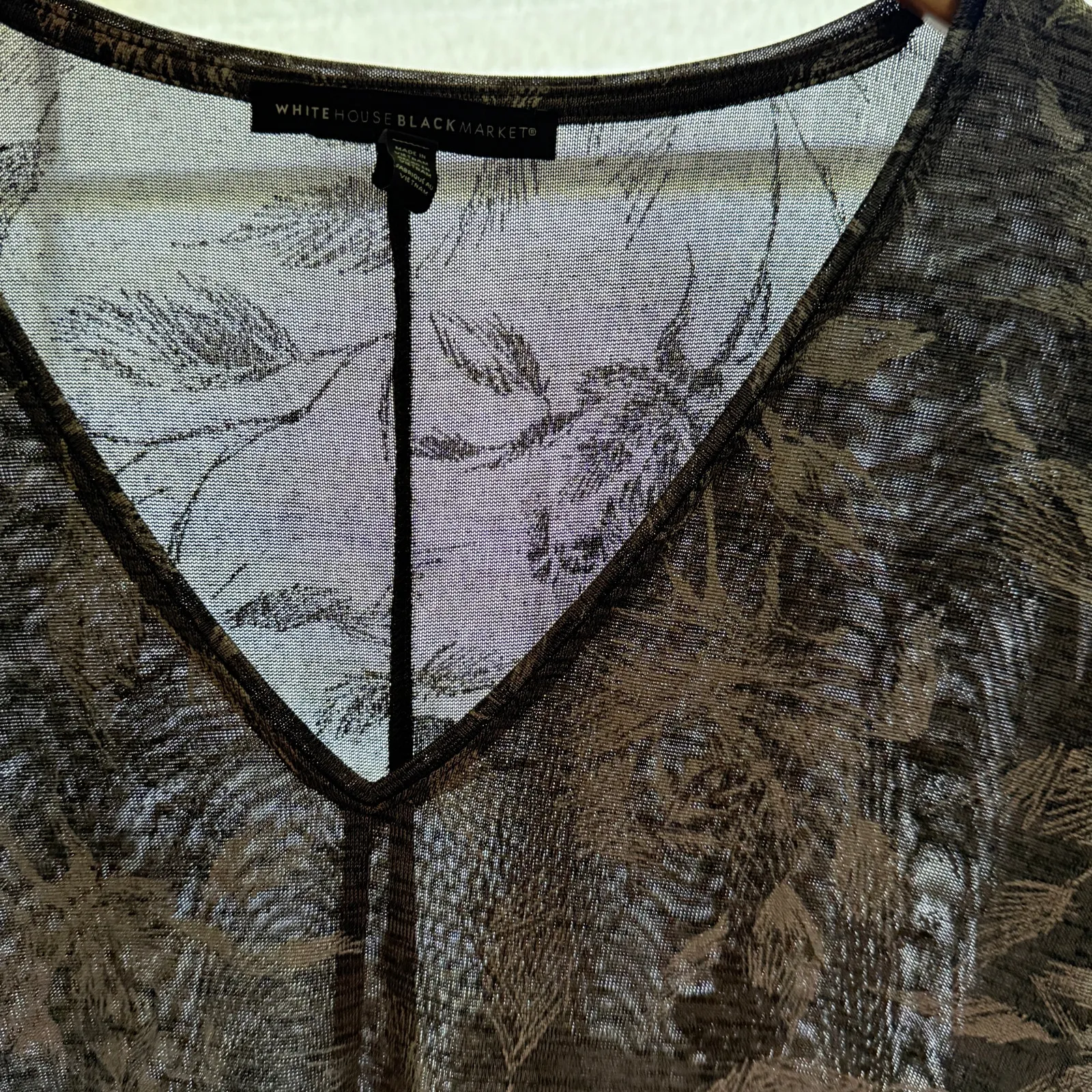 White House‎ Black Market Floral Jetsetter Tunic Top Size M Dolman Sleeve Vacay - Image 7