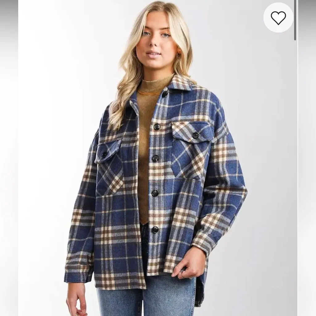 Timing  Oversized Flannel Shacket - Image 5