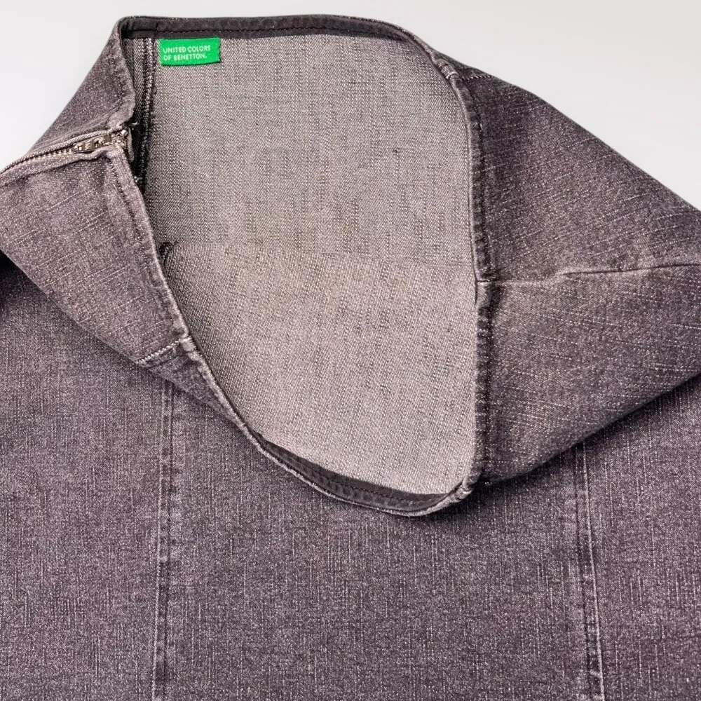 United Colors Of Benetton VTG  Denim Skirt Stretch Size 8 - Image 4