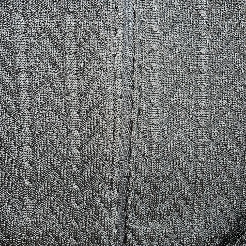 Boston Traders Cable Knit Sweater Jacket Full Zip Black Fleece Lined Size M - Image 8