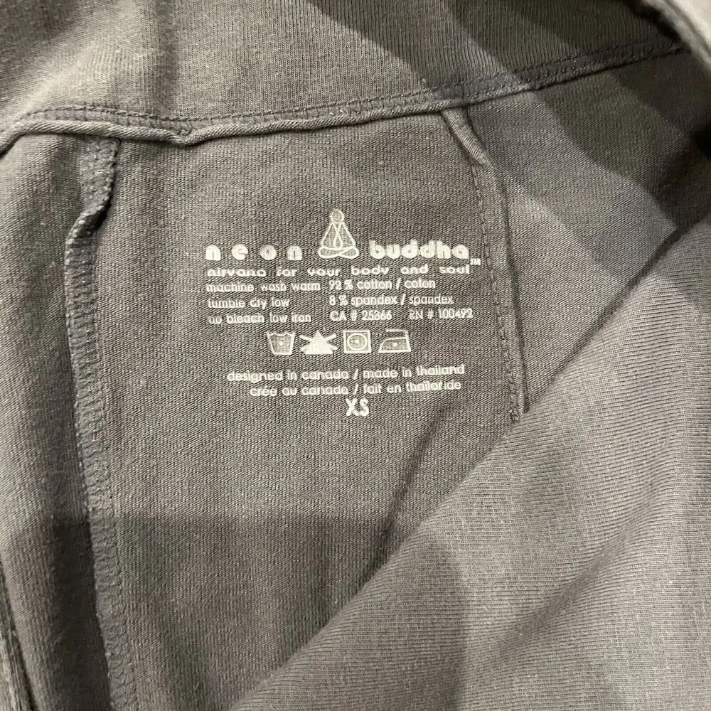 Neon Buddha Jacket Women’s XS Gray Open Pockets 3/4 Sleeves Cardigan - Image 2