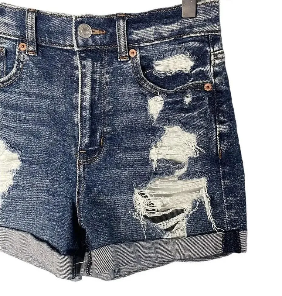 American Eagle Women’s Mom Shorts Size 2 / Stretch, Distressed, Rolled Hem - Image 2