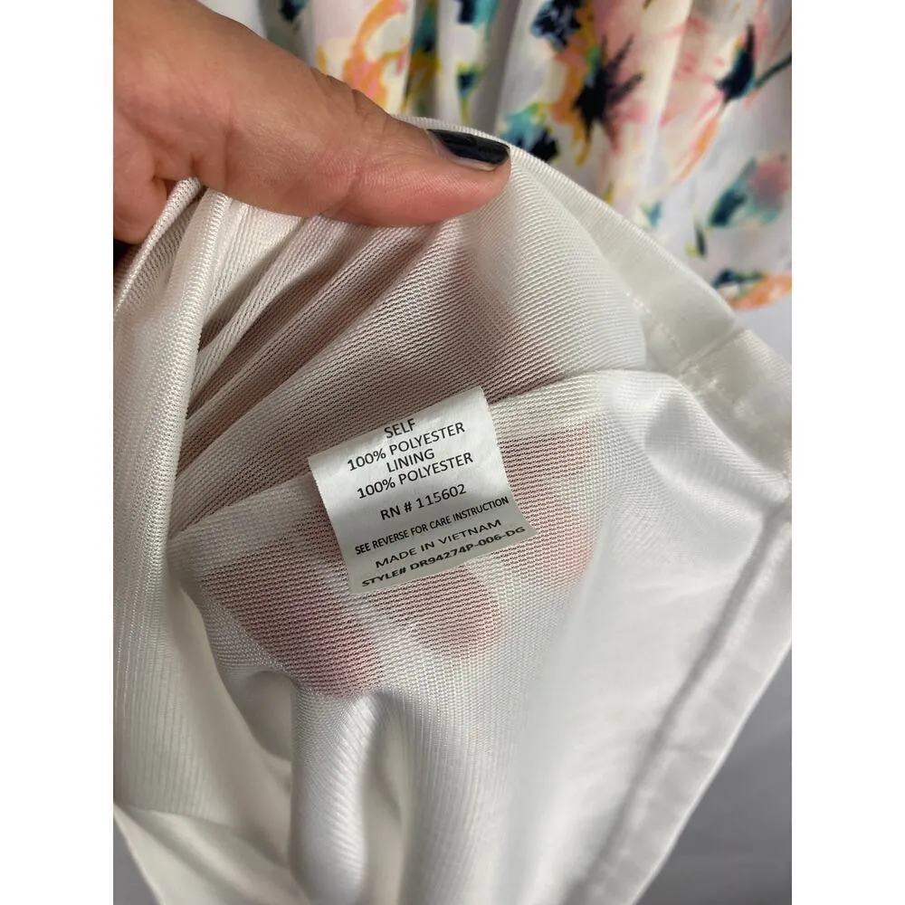 lush ruffle off shoulder tie belt floral dress S - Image 4