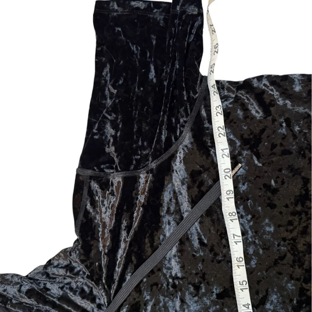 DKNY Black Crushed Velvet Velour Mini Hoodie Shirt Dress - Image 5