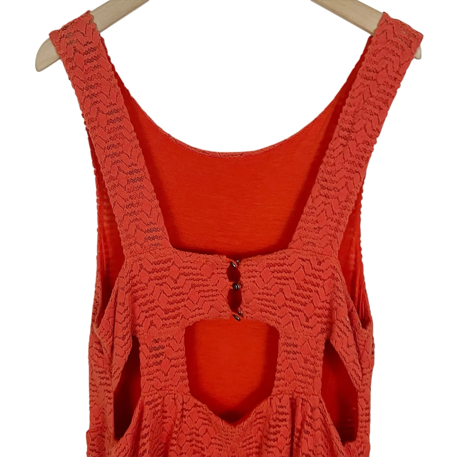 Free People Persimmon Lace Poppy Cutout Mini Dress in Orange Size Medium - Image 6