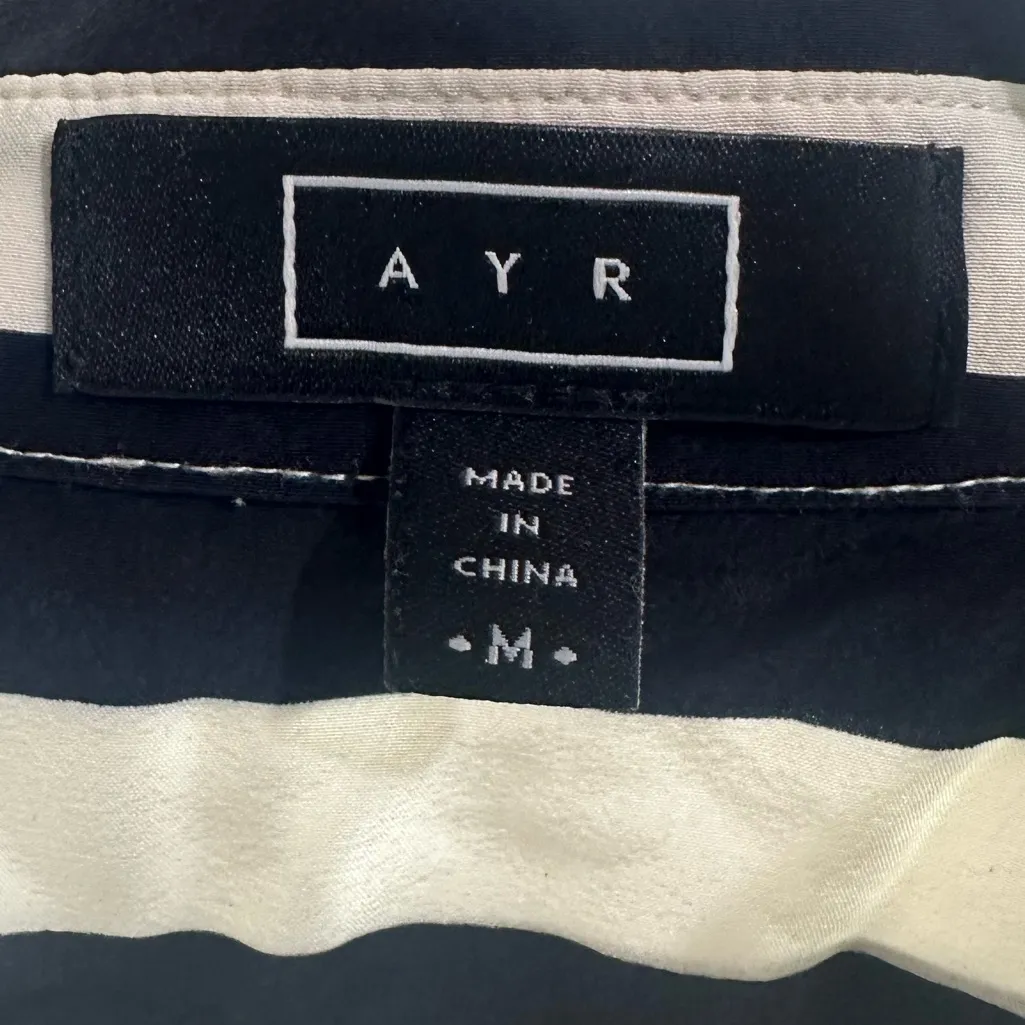 AYR Button Down Striped Long Sleeve Shirt Blouse Medium - Image 6