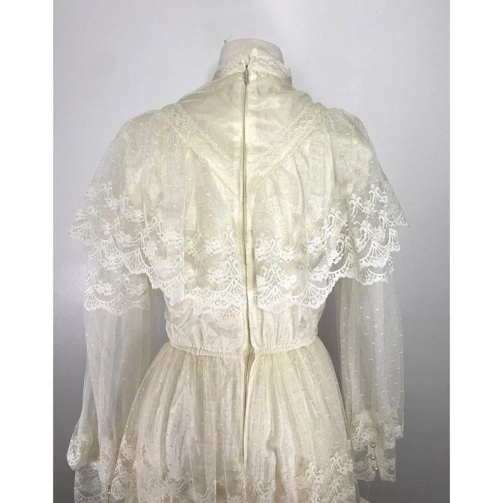 NWT VTG Cummings Victorian Lace Wedding Dress Romantic Intermission Length - Image 5