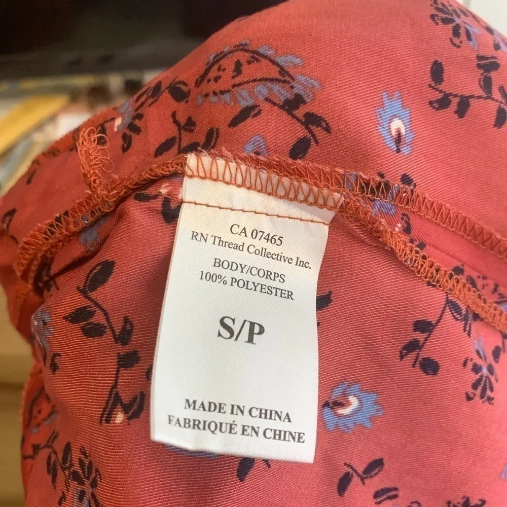 ABS Allen Schwartz NWT earth red floral print adjustable strap sinch waist S - Image 10