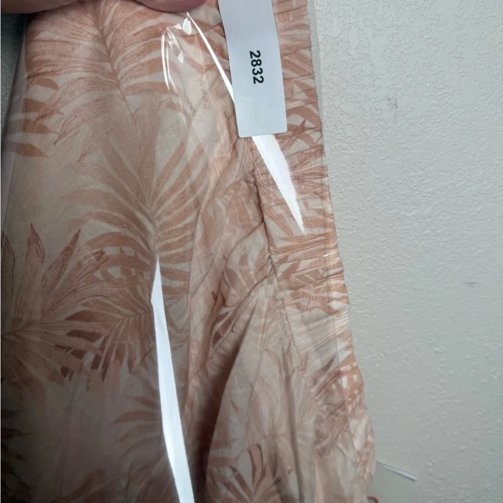 Faherty Women Size Small Paradise Cove Peach Palms‎ Linen Shorts New - Image 8