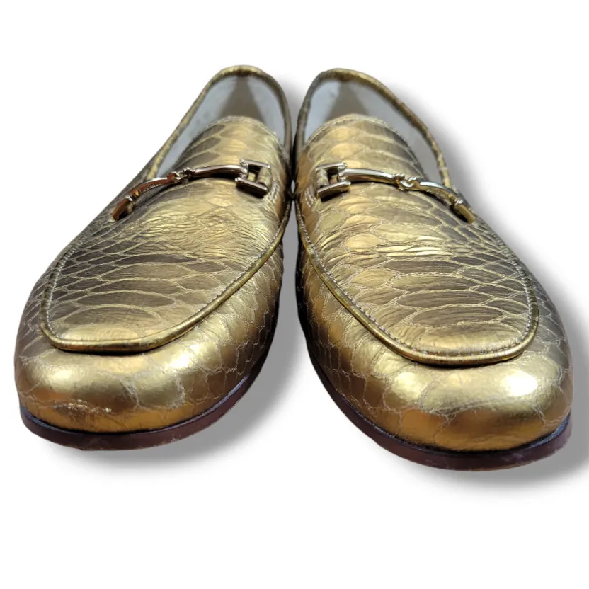 Sam Edelman Shoes Size 7.5 M Sam Edelman Loraine Loafer Leather Gold  Snakeskin Print - Image 2