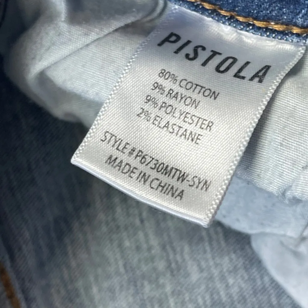Pistola Distressed Skinny Jeans Women's Size 28 Blue Denim Cotton Rayon FAIR - Image 9