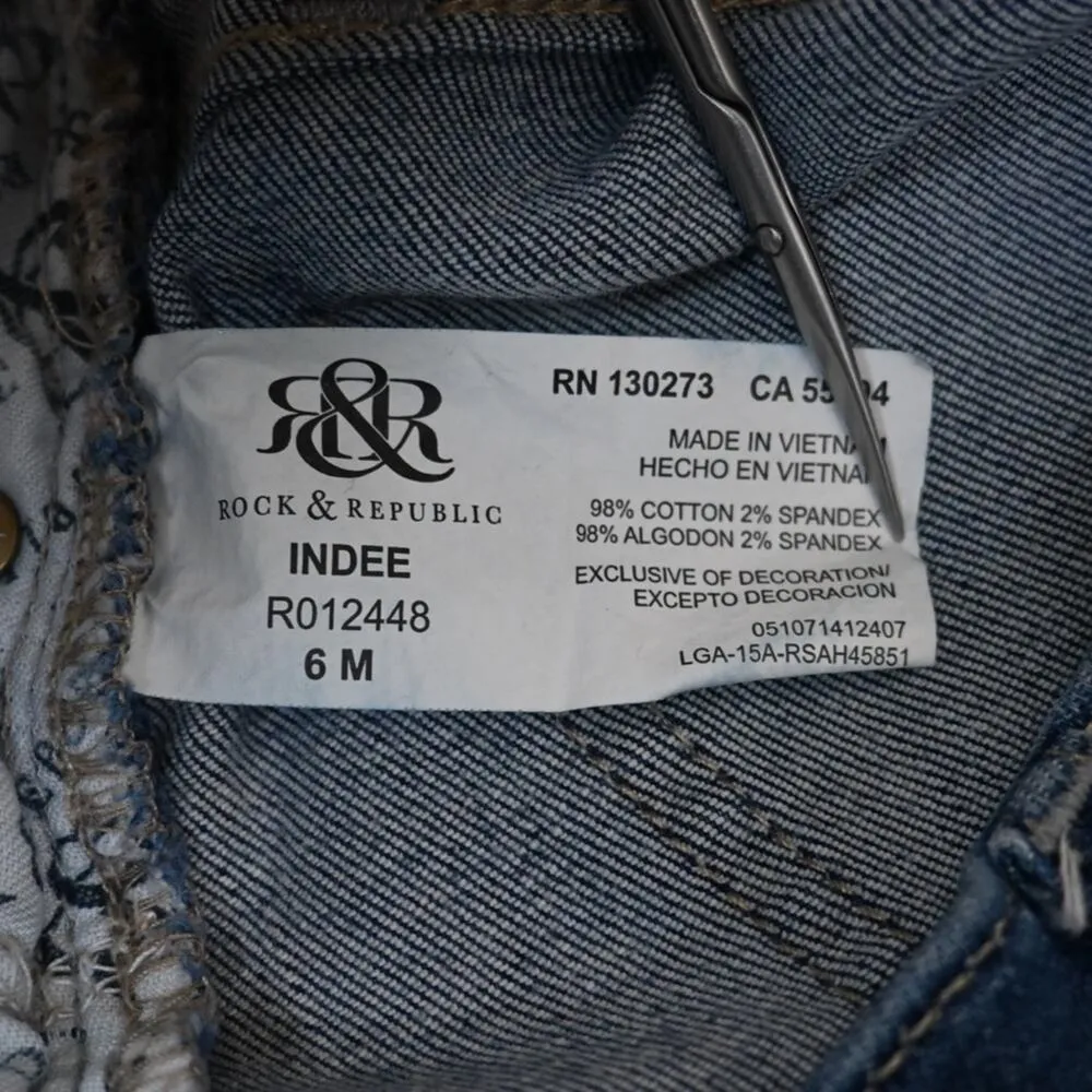 Rock & Republic Womens 6 Indee Distressed Boyfriend Jean - Image 10