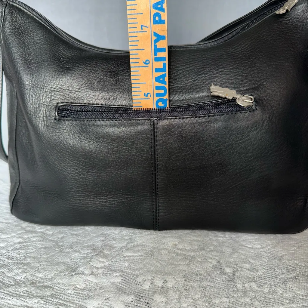 American Angel‎ Vintage Elegant Black Soft Leather Shoulder Bag purse like new - Image 11