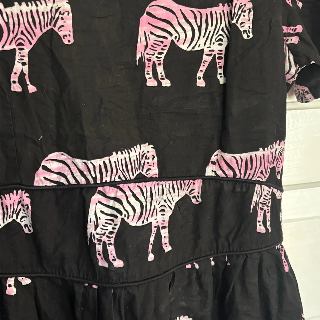 Ruby Rocks Black and Pink Zebra Print Dress Size L - Image 2