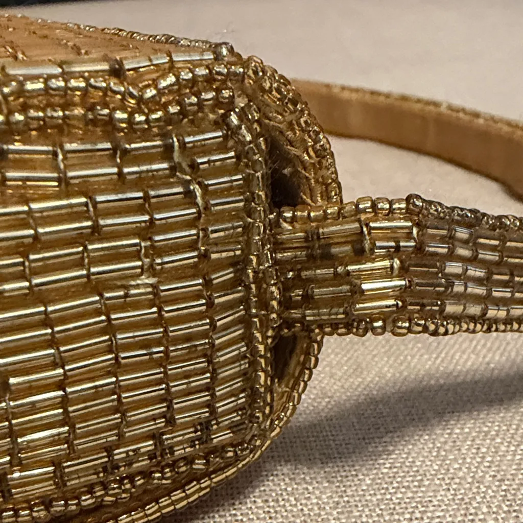 La Regale  Gold Beaded Mini Bag - Image 12