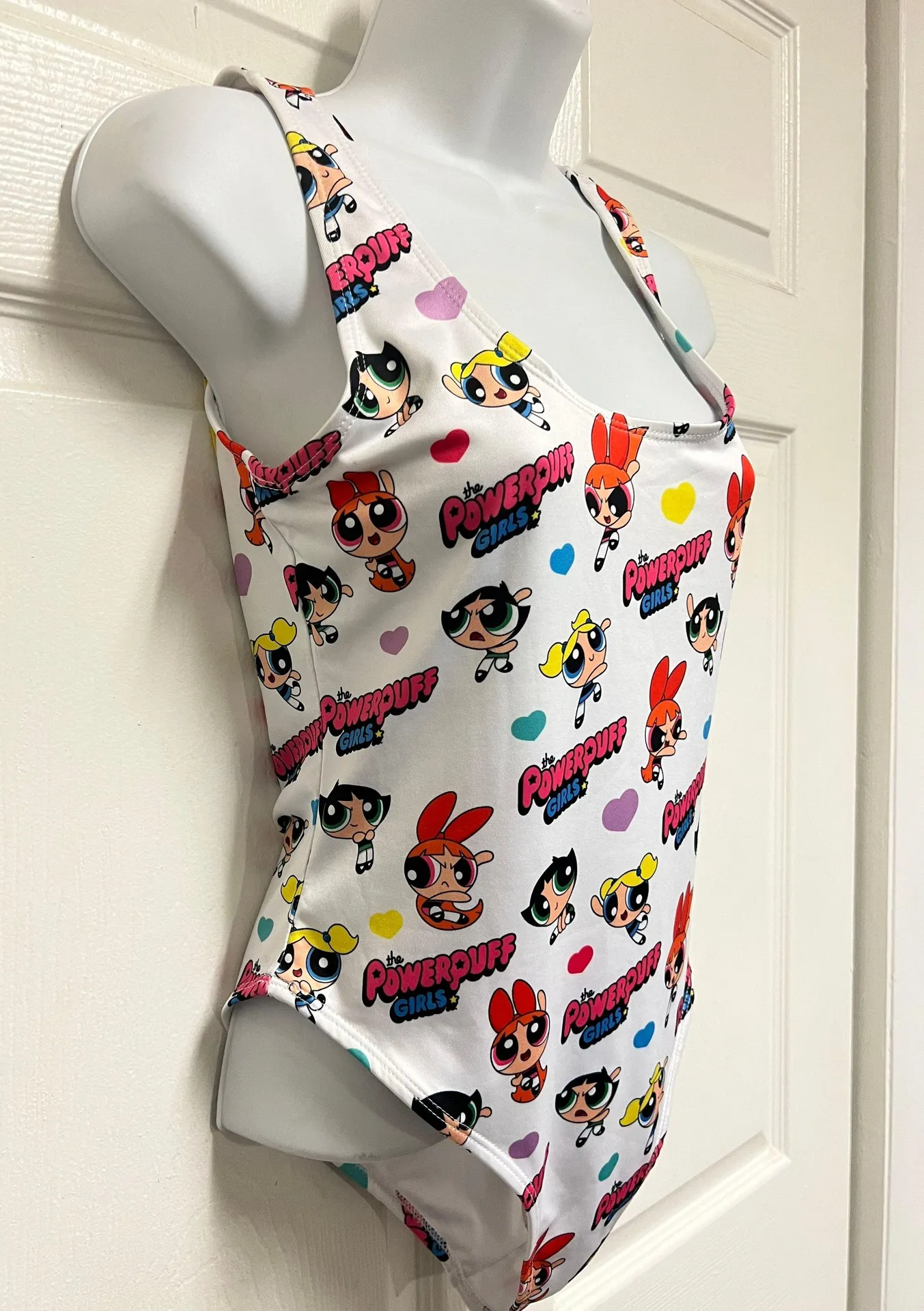 Forever 21 Cartoon Network Powerpuff Girls One Piece Swimsuit White Size M - Image 7