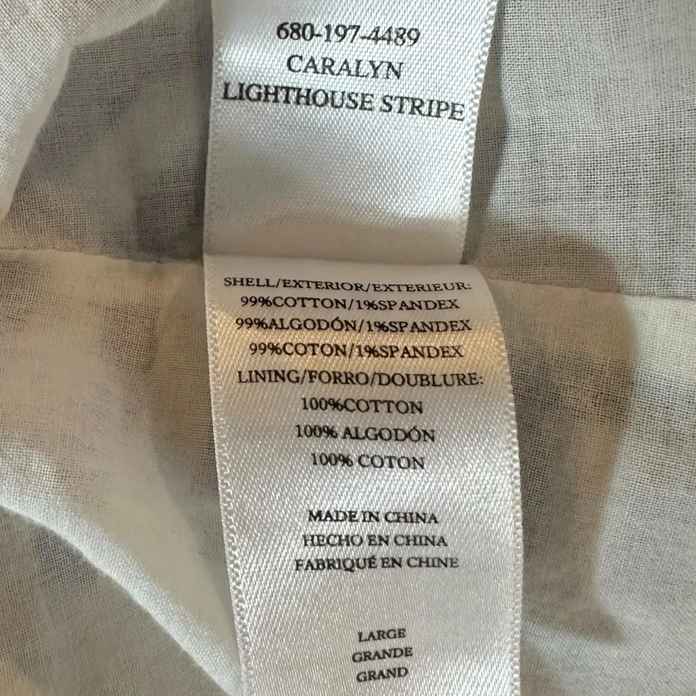 Rails Caralyn Dress Lighthouse Stripe Size Large Preppy Summer Babydoll Coastal - Image 13