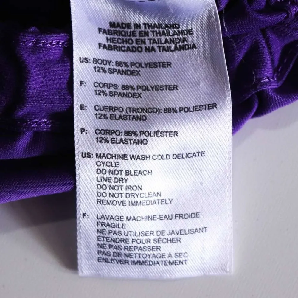 Adidas Climalite Tunic Tank XL Purple Cinch Waist Flower Athleisure Athletic - Image 7