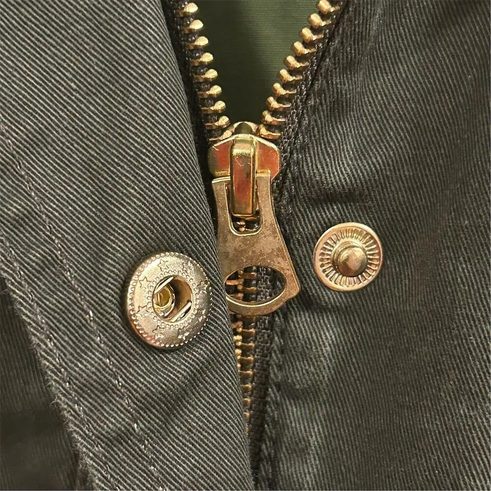 J. Crew Women's Green Twill Jacket M Resin-Coated Casual Long Sleeve - Image 7