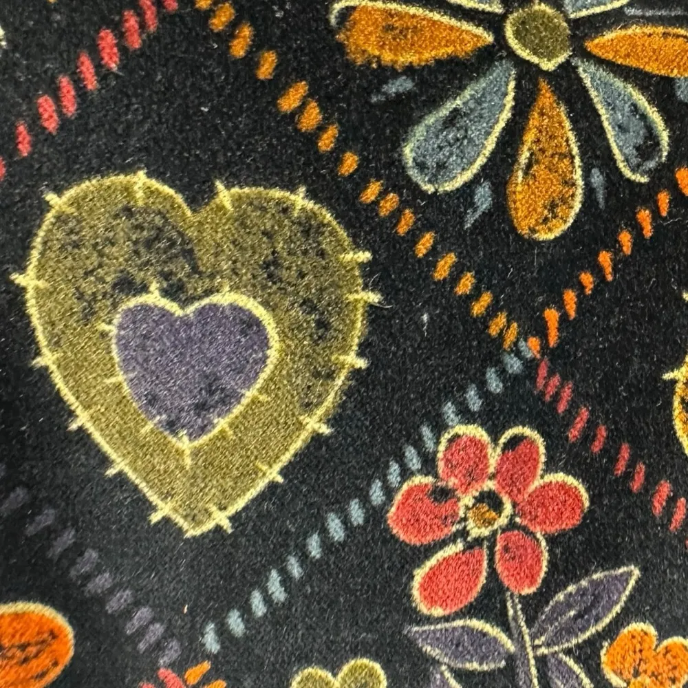 Vintage 80s 90s Ruff Hewn Bohemian Whimsical Velvet Folk Art Vest Size Medium - Image 5