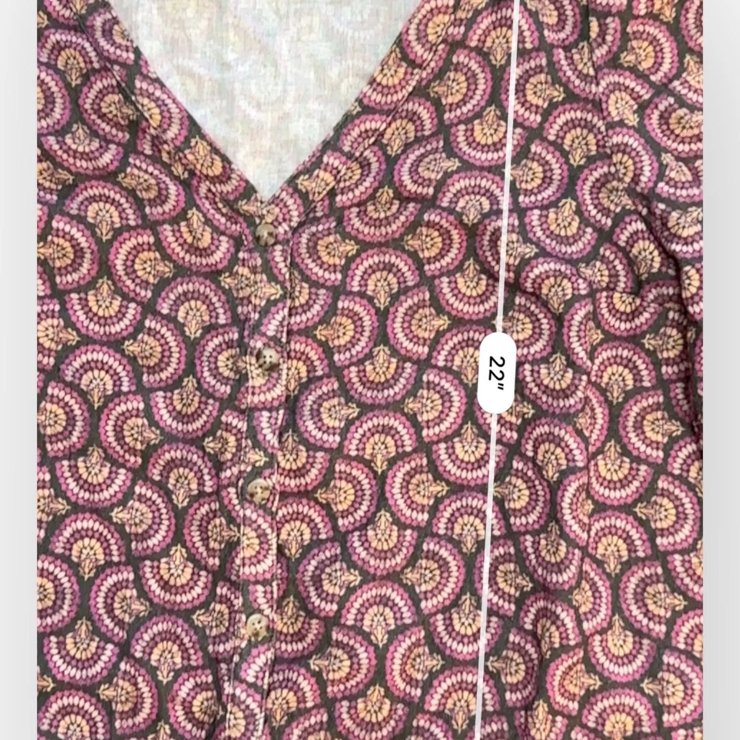 Marine Layer Printed Colette Double cloth‎ Top Size L - Image 3