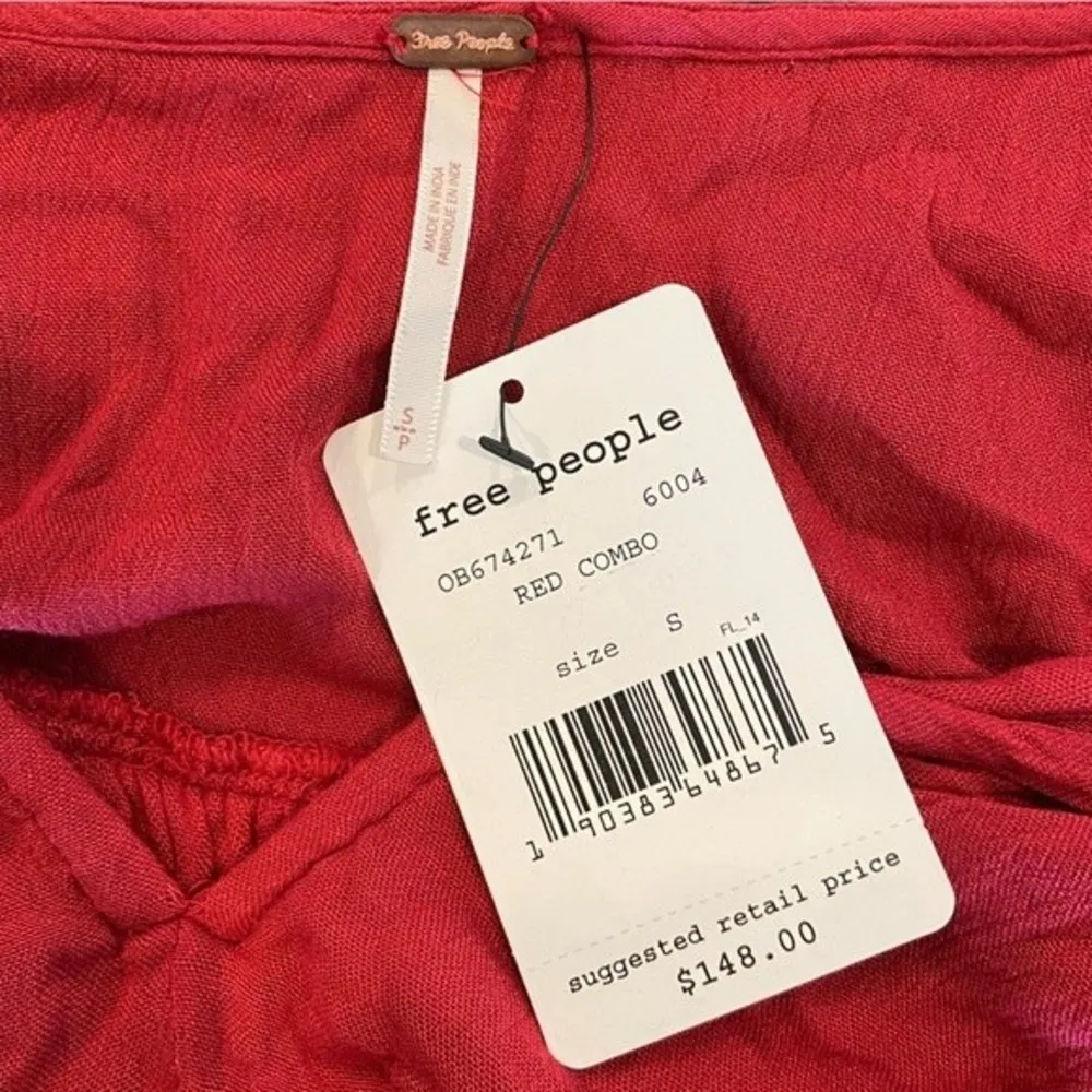 Free People Te Amo Butterfly Sleeve Embroidered V-Neck Mini Dress Size Small NWT - Image 11