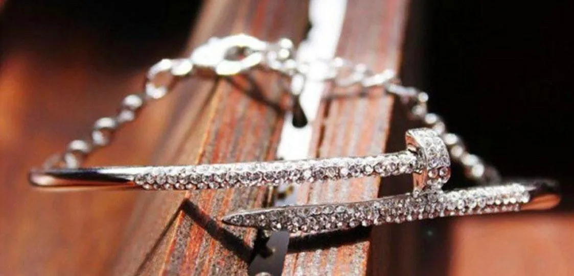 925 Sterling Silver Nail Bracelet - Image 4