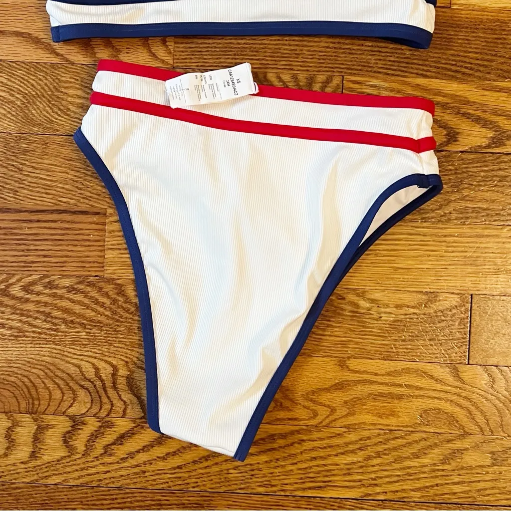 Cupshe Red, White & Blue Bralette High Waisted Bikini NEW Size Small/XS - Image 7