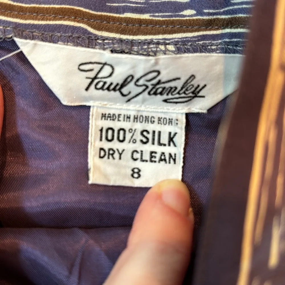 Vintage Paul Stanley Silk Skirt Midi 80s Retro Size 8 - Image 7