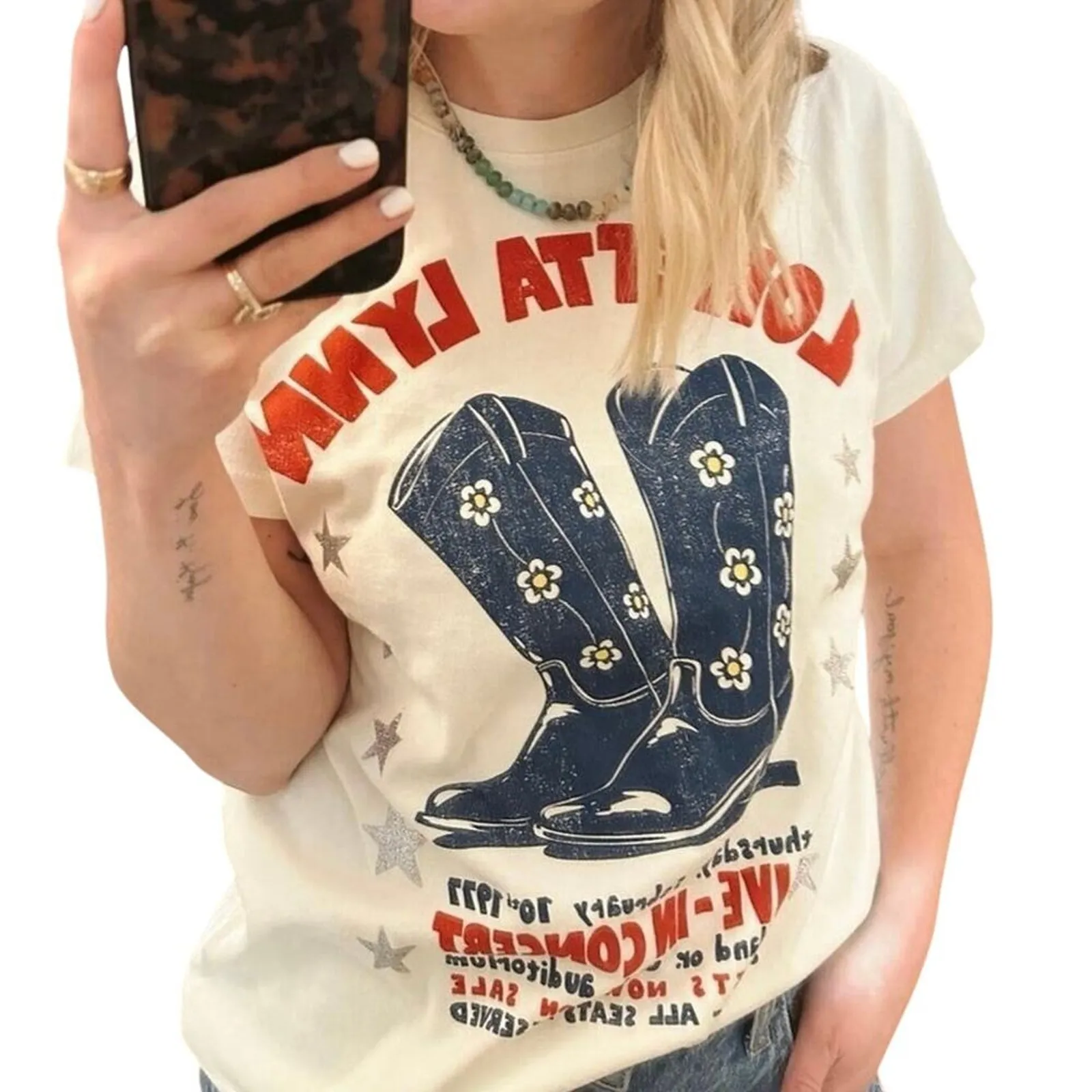 DAYDREAMER Loretta Lynn In Concert Tour Tee, Size M, New with Tag MSRP $85 - Image 12