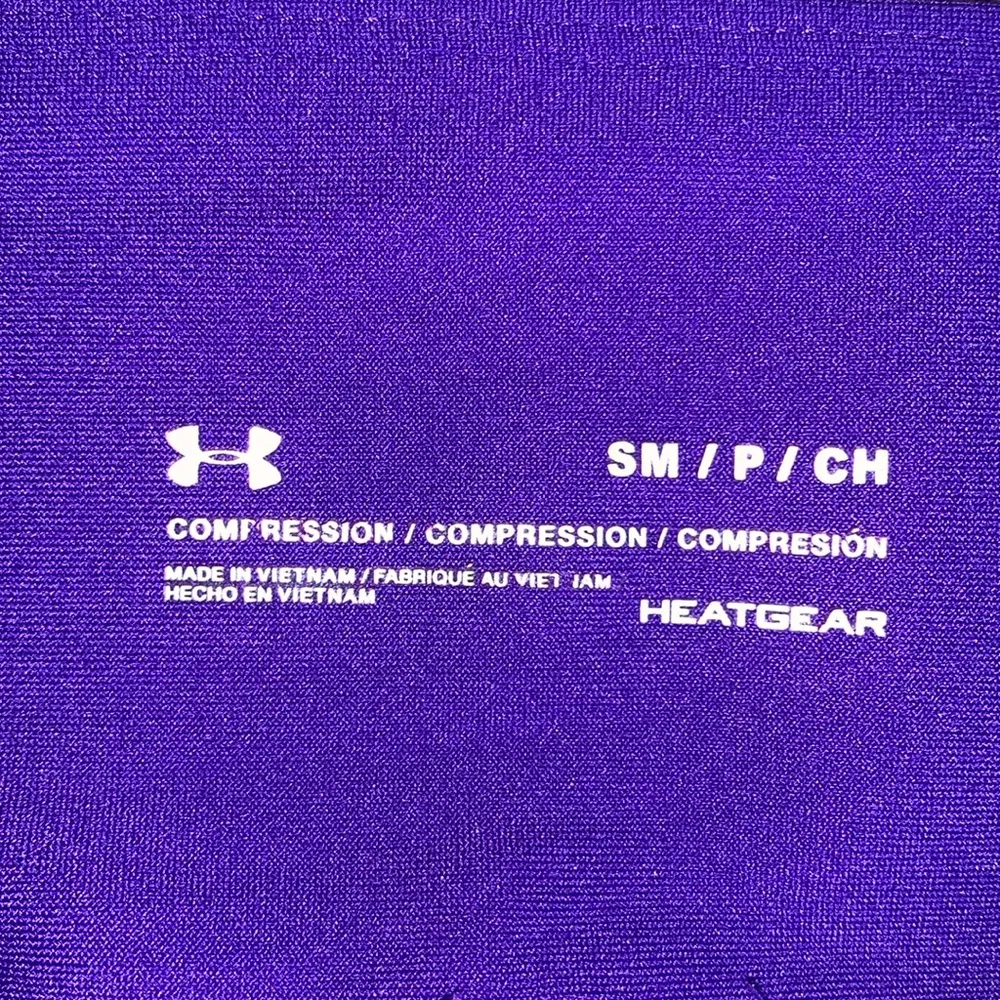 Under Armour HeatGear No-Slip Waistband Full-Length Purple Leggings Size Small - Image 13