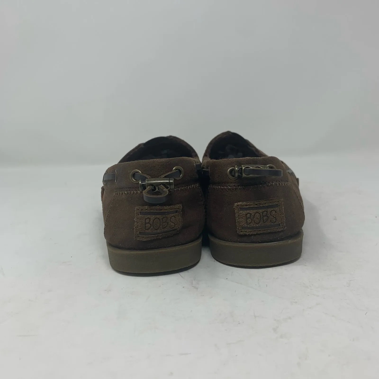 Bobs by Skechers Chill Luxe Brown Suede Look Flats Loafers Comfort Shoes Size 10 - Image 4