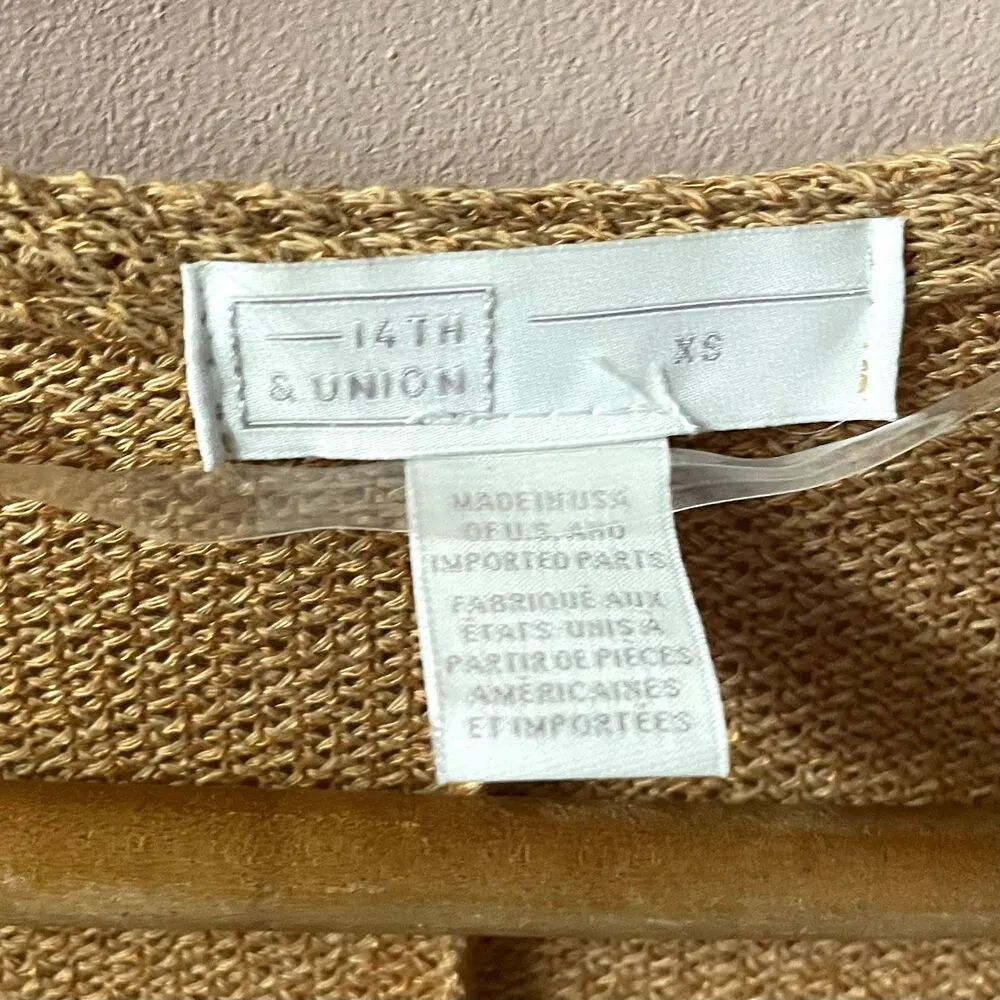 14th & Union Tan Open Front LightWeight Cardigan Size XS EUC - Image 4