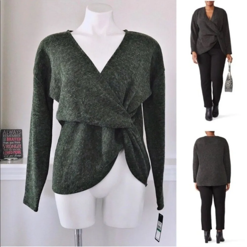 Rachel Roy ARMY Leigha Twist Front Sweater, Surplice V-Neck Size L New w/Tag - Image 2