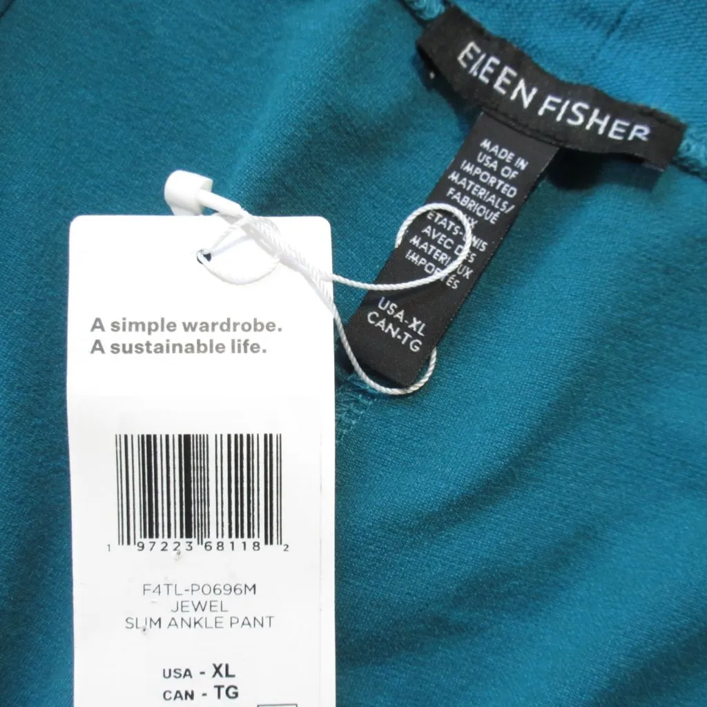 NWT Eileen Fisher Slim Ankle in Jewel Washable Stretch Crepe Pull-on Pant XL - Image 3