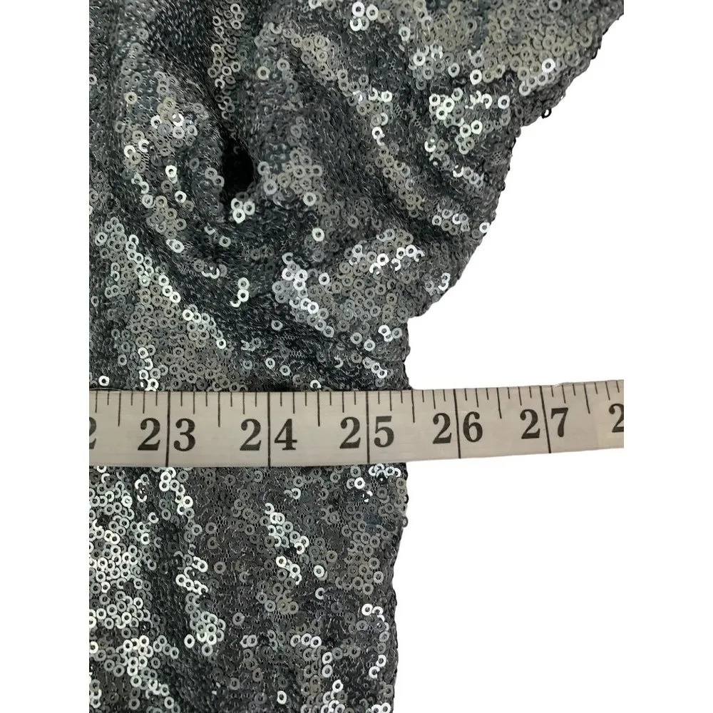 Denim 24/7 Women’s Sequin Zipper Jacket Silver Size undefined - Image 4