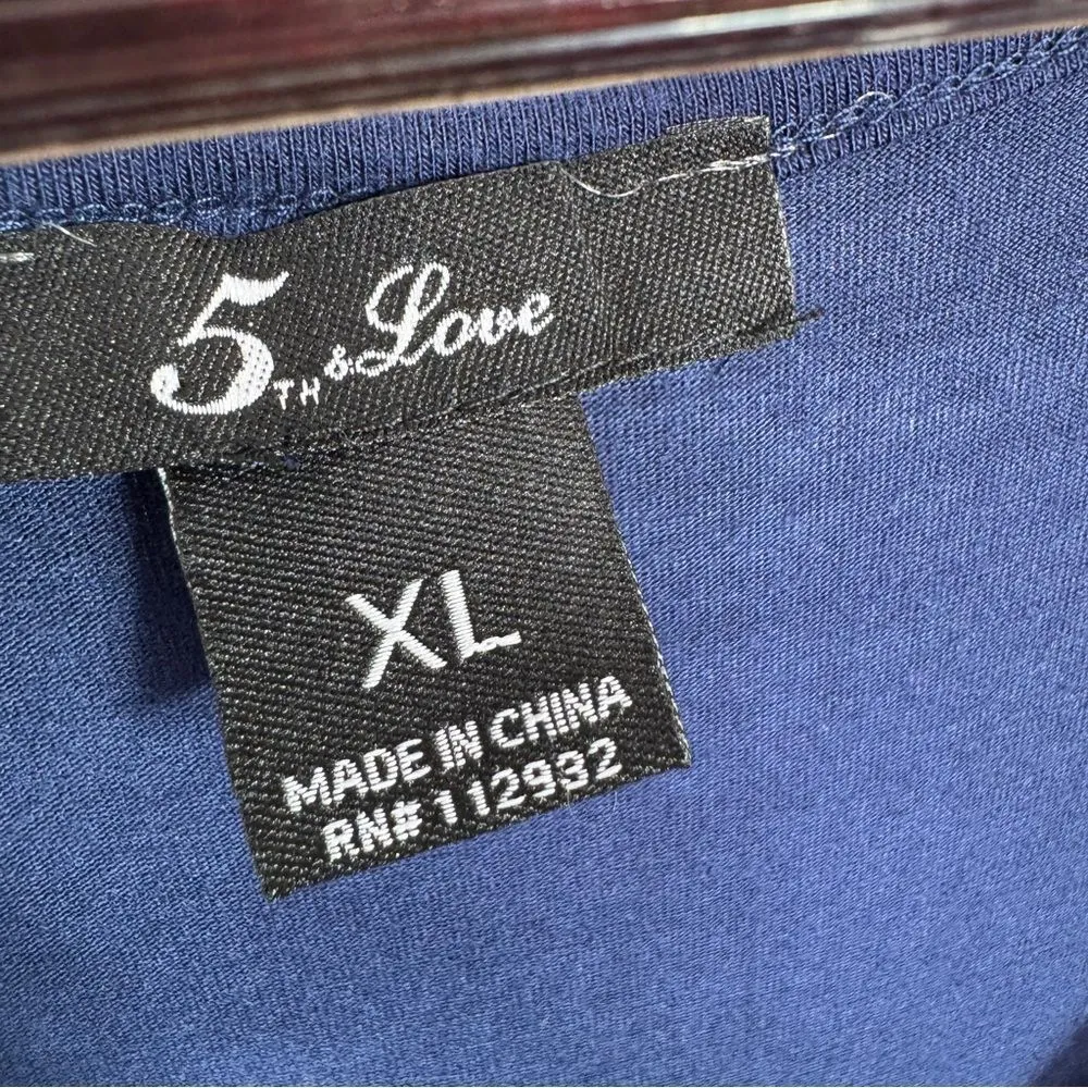 5th & Love Chevron Stripe Sleeveless Maxi Dress Sundress Blue Teal XL‎ - Image 9