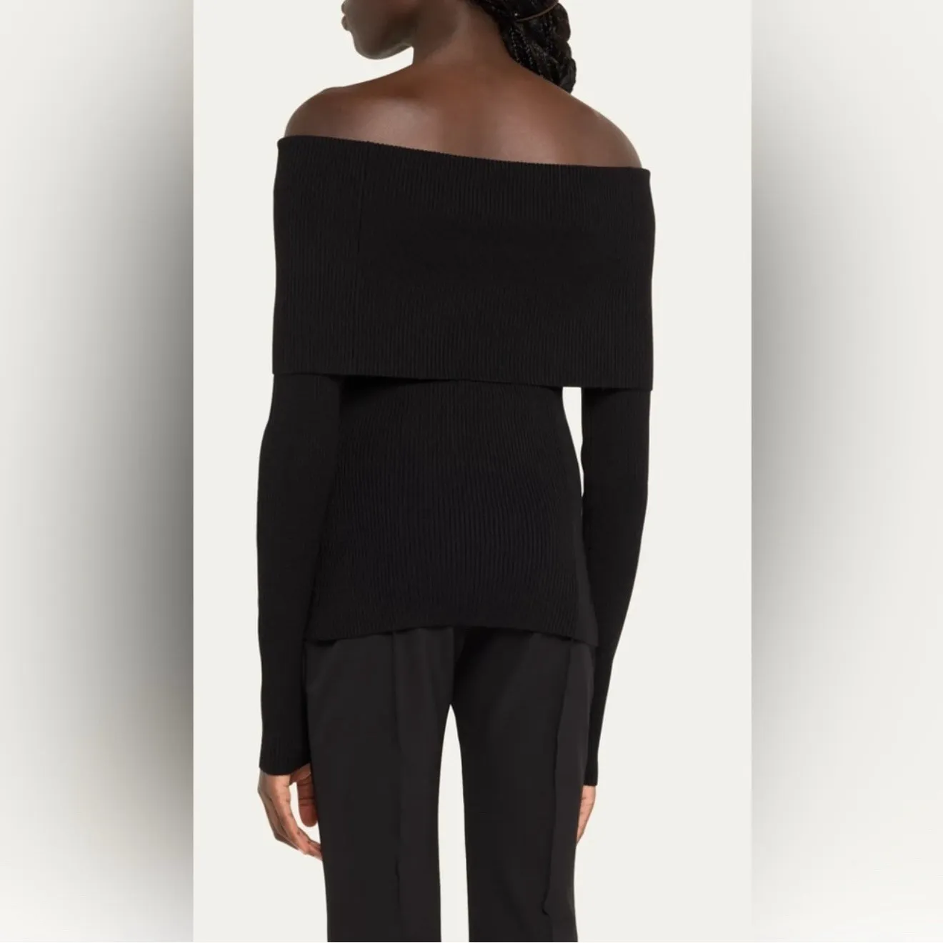 NWT A.L.C. ALC Evelyn Merino Off Shoulder Top in Black Sz XS $450‎ - Image 3