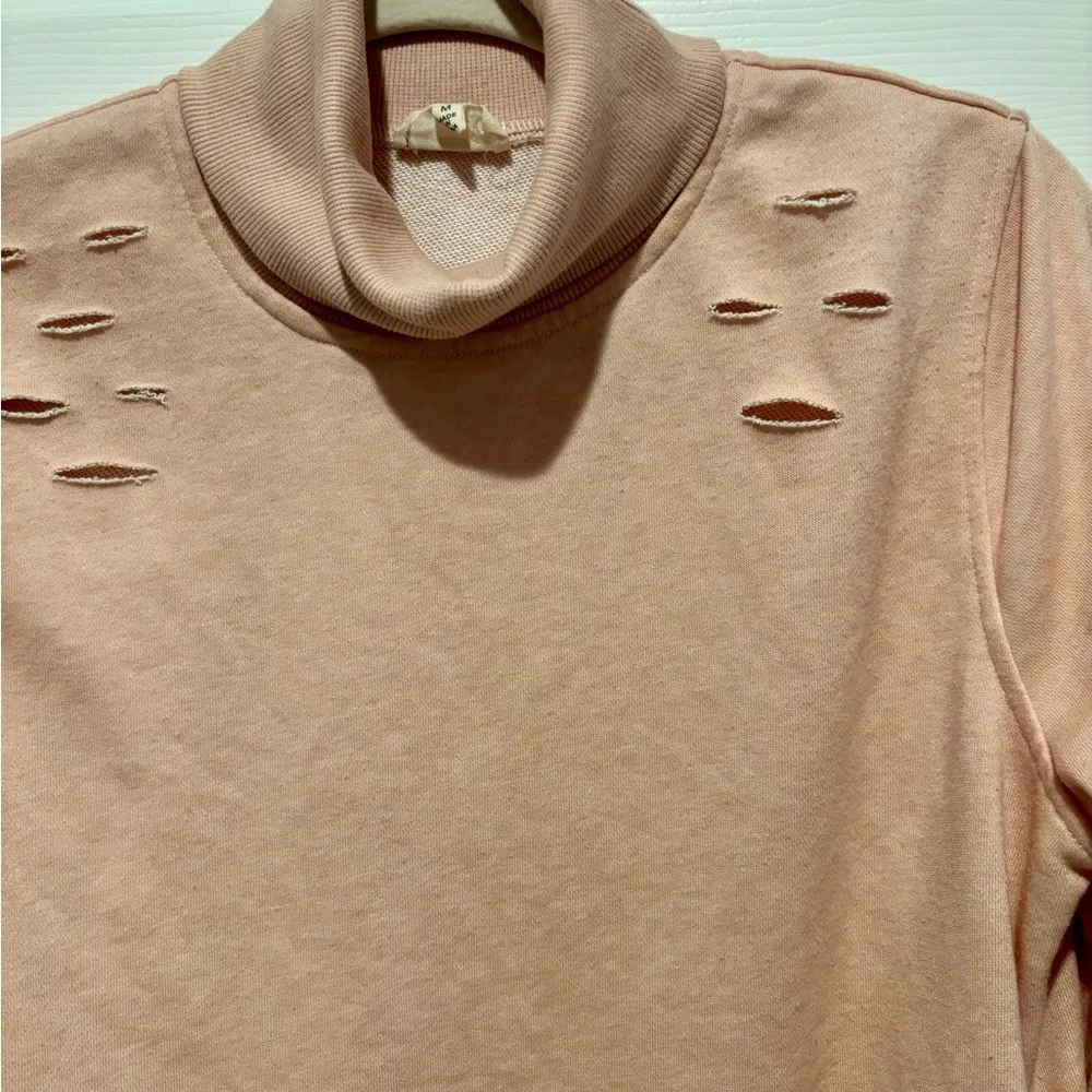 Emory Park Womens Sweater Zip Sides Medium Pale Pink - Image 3