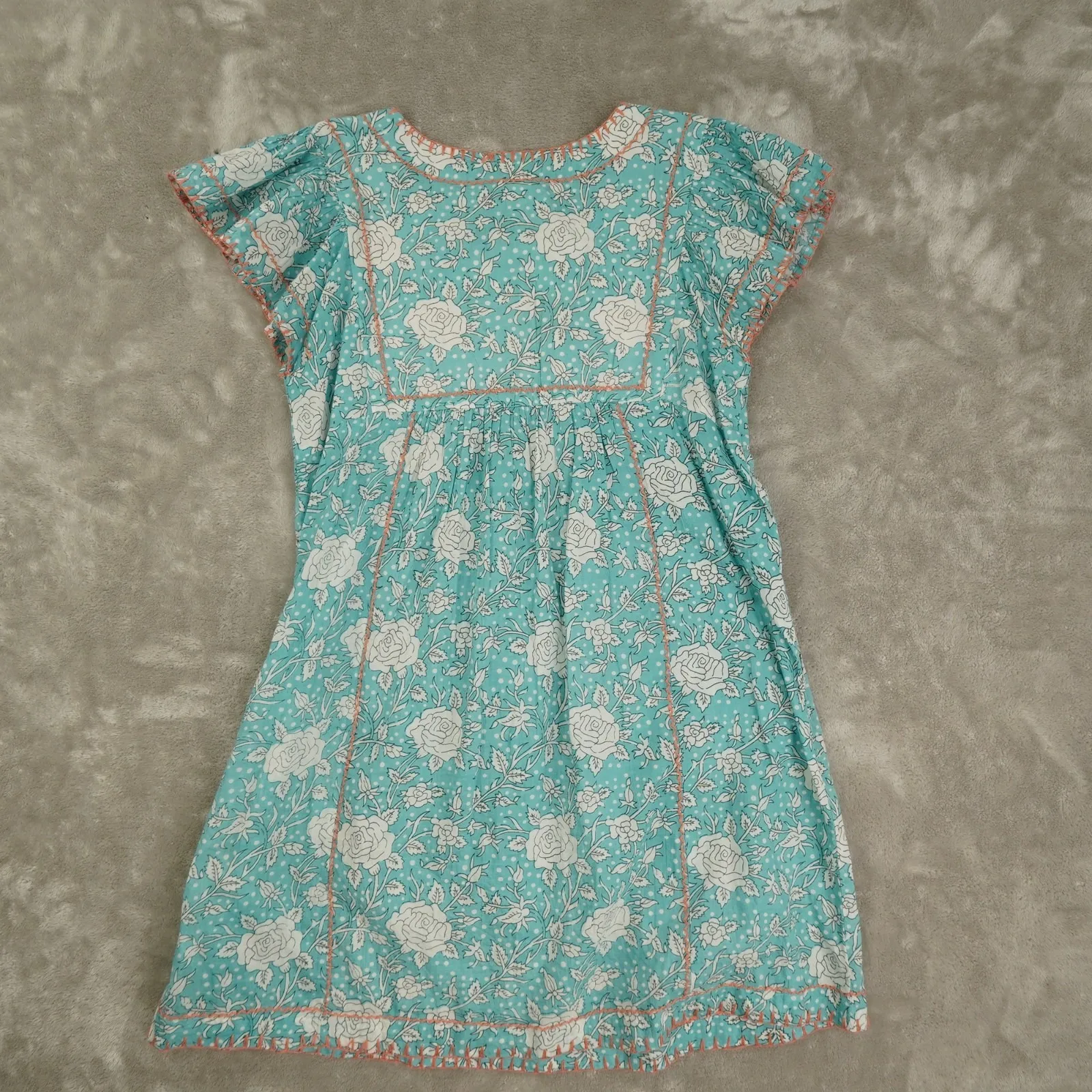 Sister Mary Veronica Dress Women's XS Blue Floral Embroidered Mini Boho - Image 5