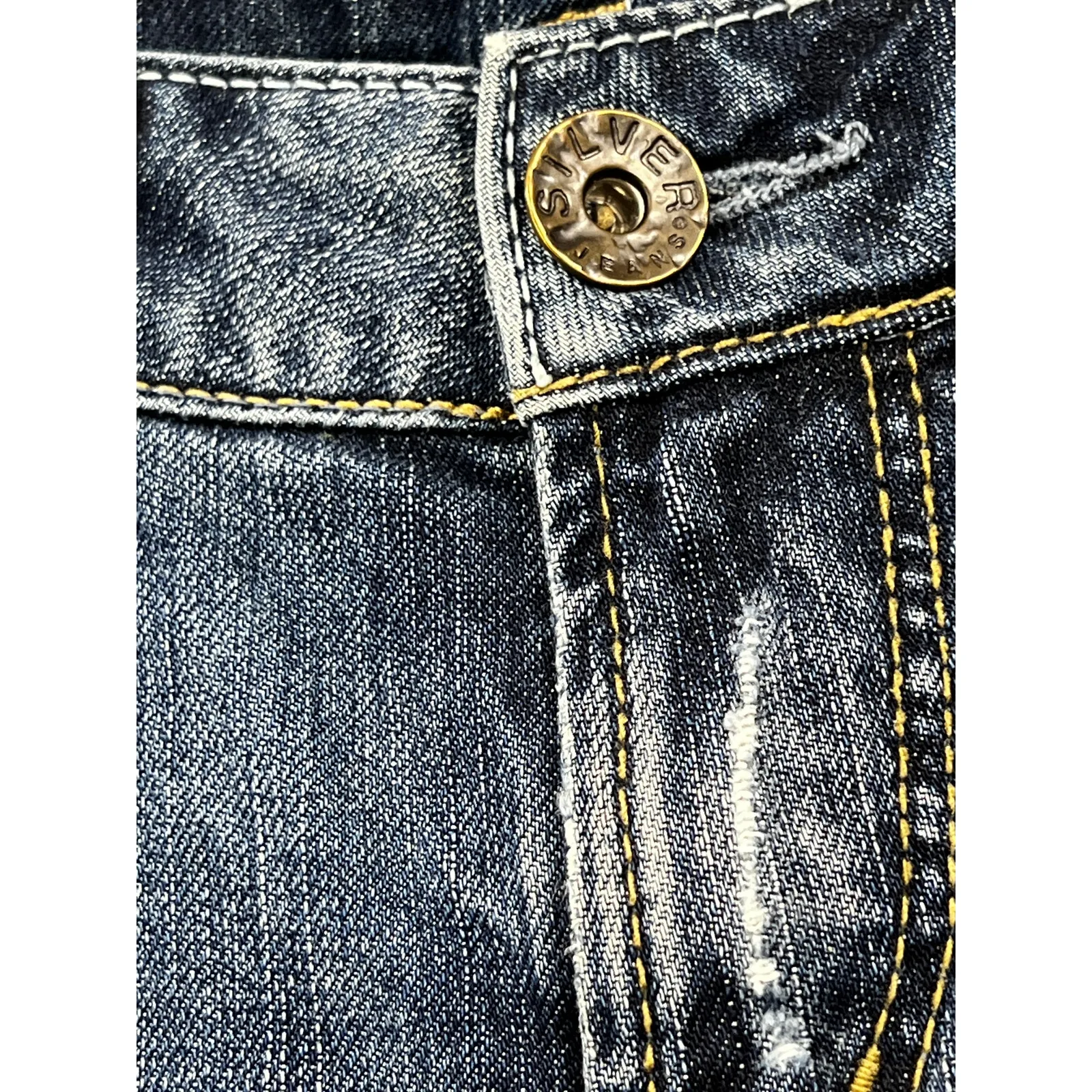 Silver Jeans Women's Distressed Eden Bootcut Jeans Stretch Blue Size 29W x 33 - Image 6