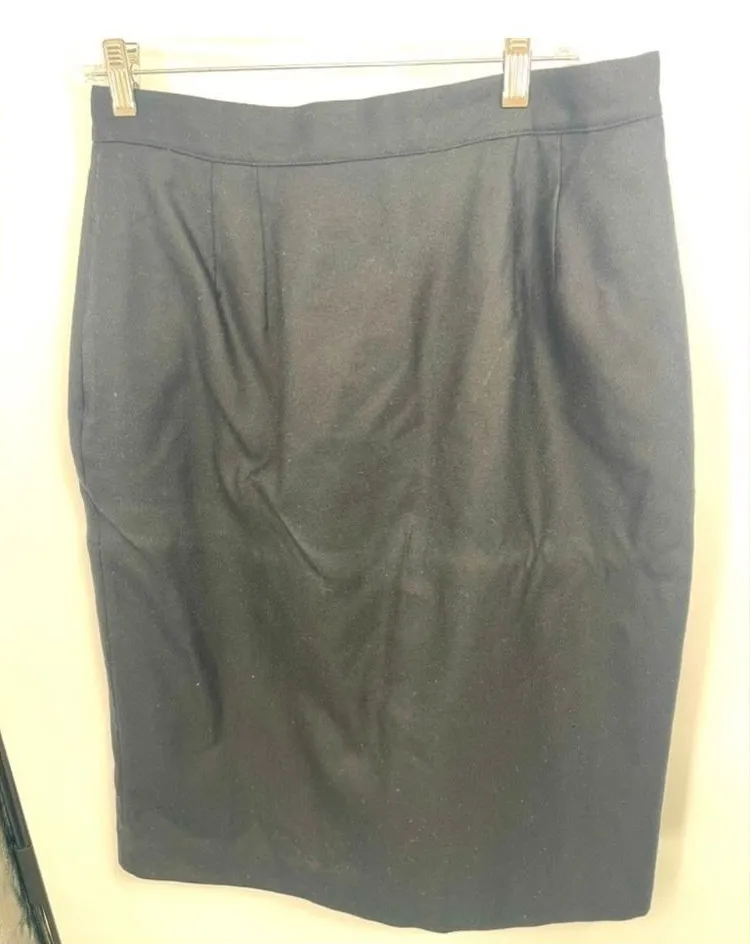 Amanda Smith Pure Wool black Pencil Skirt Classic Office Wear size 16 - Image 1