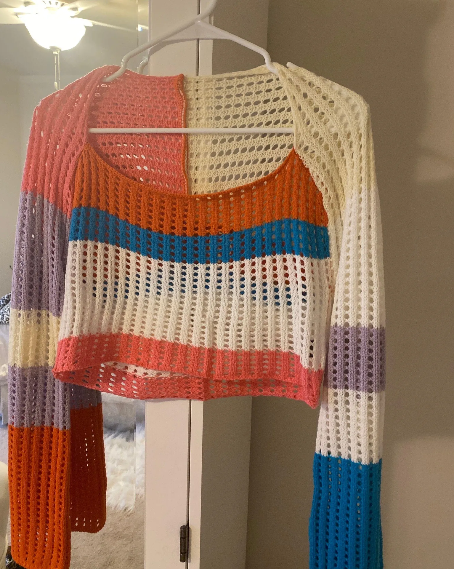 SheIn Color Block Cropped Sweater - Image 2