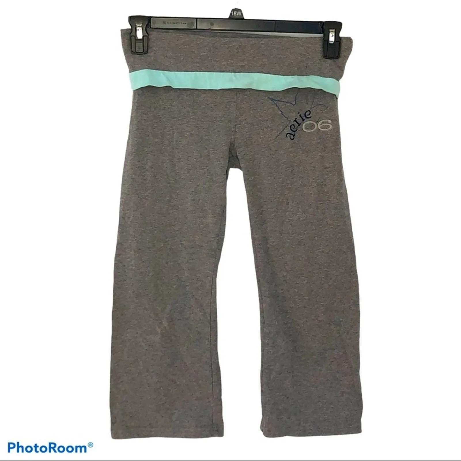 Aerie Yoga Capri Pants Small Wide Leg Cropped Roll-Down Waist Lounge - Image 12