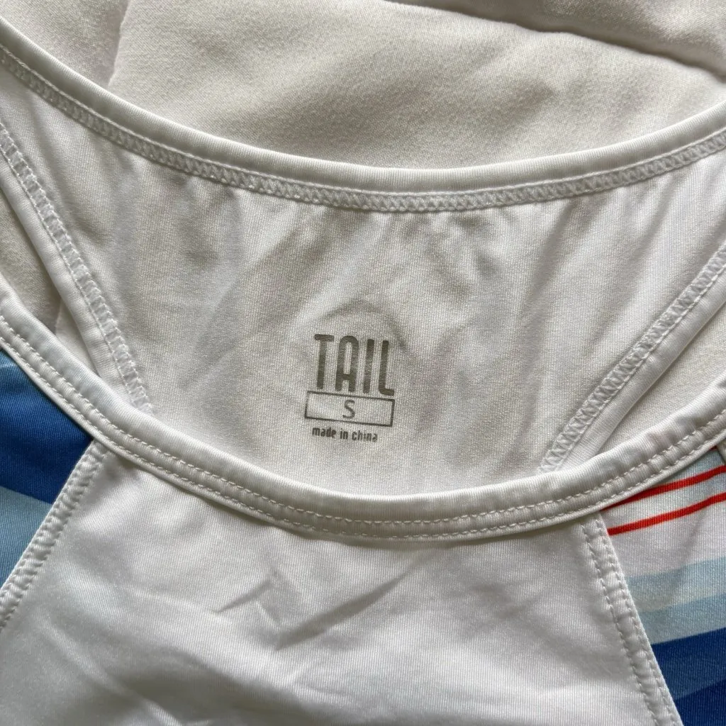 Tail Tank Top Womans Size Small White Blue Tennis Golf Yoga Outdoor Breathable - Image 3